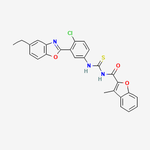 molecular formula C26H20ClN3O3S B5097560 N-{[4-chloro-3-(5-ethyl-1,3-benzoxazol-2-yl)phenyl]carbamothioyl}-3-methyl-1-benzofuran-2-carboxamide 