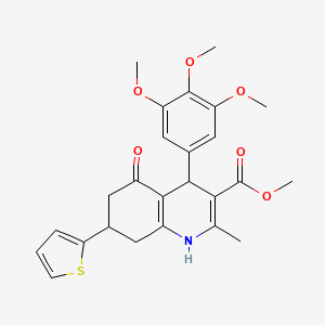 molecular formula C25H27NO6S B5097615 Methyl 2-methyl-5-oxo-7-(thiophen-2-yl)-4-(3,4,5-trimethoxyphenyl)-1,4,5,6,7,8-hexahydroquinoline-3-carboxylate 
