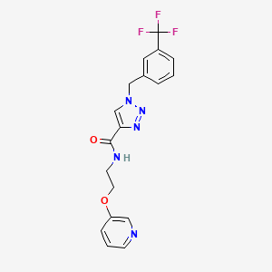 molecular formula C18H16F3N5O2 B5097820 N-[2-(3-pyridinyloxy)ethyl]-1-[3-(trifluoromethyl)benzyl]-1H-1,2,3-triazole-4-carboxamide 