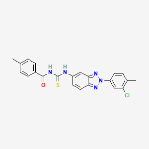 molecular formula C22H18ClN5OS B5097962 N-{[2-(3-chloro-4-methylphenyl)-2H-benzotriazol-5-yl]carbamothioyl}-4-methylbenzamide 