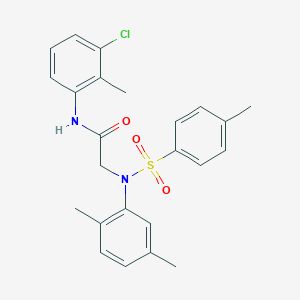 molecular formula C24H25ClN2O3S B5098308 N-(3-chloro-2-methylphenyl)-2-(2,5-dimethyl-N-(4-methylphenyl)sulfonylanilino)acetamide 