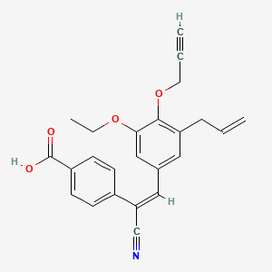 molecular formula C24H21NO4 B5098310 4-[(E)-1-cyano-2-(3-ethoxy-5-prop-2-enyl-4-prop-2-ynoxyphenyl)ethenyl]benzoic acid 