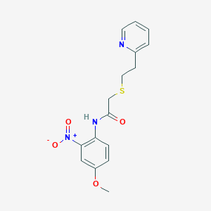 molecular formula C16H17N3O4S B5098411 N-(4-methoxy-2-nitrophenyl)-2-{[2-(2-pyridinyl)ethyl]thio}acetamide 
