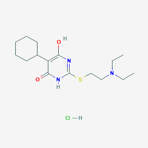 molecular formula C16H28ClN3O2S B5098463 5-cyclohexyl-2-[2-(diethylamino)ethylsulfanyl]-4-hydroxy-1H-pyrimidin-6-one;hydrochloride 