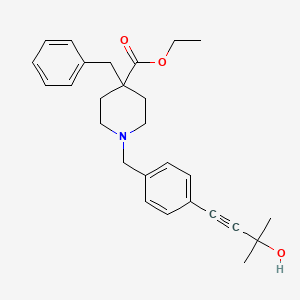 molecular formula C27H33NO3 B5098694 ethyl 4-benzyl-1-[4-(3-hydroxy-3-methyl-1-butyn-1-yl)benzyl]-4-piperidinecarboxylate 
