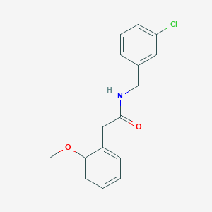 molecular formula C16H16ClNO2 B5098734 N-[(3-chlorophenyl)methyl]-2-(2-methoxyphenyl)acetamide 