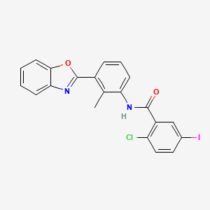 molecular formula C21H14ClIN2O2 B5098804 N-[3-(1,3-benzoxazol-2-yl)-2-methylphenyl]-2-chloro-5-iodobenzamide 