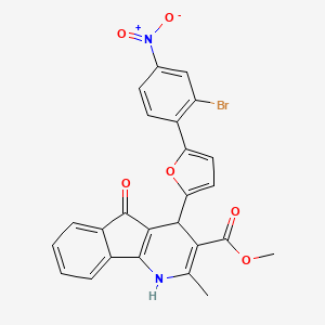 molecular formula C25H17BrN2O6 B5098813 METHYL 4-[5-(2-BROMO-4-NITROPHENYL)FURAN-2-YL]-2-METHYL-5-OXO-1H,4H,5H-INDENO[1,2-B]PYRIDINE-3-CARBOXYLATE 