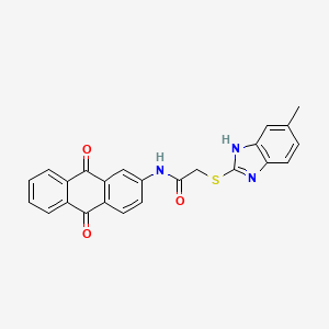 molecular formula C24H17N3O3S B5098873 N-(9,10-DIOXO-9,10-DIHYDROANTHRACEN-2-YL)-2-[(5-METHYL-1H-1,3-BENZODIAZOL-2-YL)SULFANYL]ACETAMIDE 