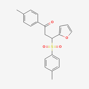 molecular formula C21H20O4S B5098894 3-(Furan-2-yl)-1-(4-methylphenyl)-3-[(4-methylphenyl)sulfonyl]propan-1-one 