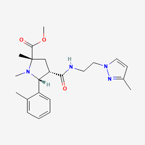 molecular formula C22H30N4O3 B5099108 methyl (2S,4S,5R)-1,2-dimethyl-5-(2-methylphenyl)-4-[2-(3-methylpyrazol-1-yl)ethylcarbamoyl]pyrrolidine-2-carboxylate 