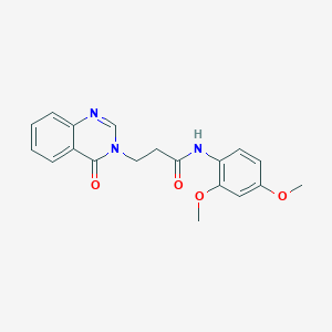 molecular formula C19H19N3O4 B509915 N-(2,4-dimethoxyphenyl)-3-(4-oxoquinazolin-3-yl)propanamide CAS No. 847469-85-6