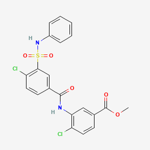 molecular formula C21H16Cl2N2O5S B5099168 methyl 3-{[3-(anilinosulfonyl)-4-chlorobenzoyl]amino}-4-chlorobenzoate 