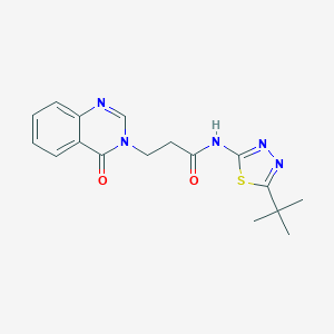 molecular formula C17H19N5O2S B509961 N-(5-tert-butyl-1,3,4-thiadiazol-2-yl)-3-(4-oxo-3(4H)-quinazolinyl)propanamide CAS No. 801228-04-6