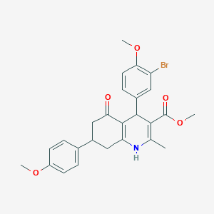 molecular formula C26H26BrNO5 B5099614 Methyl 4-(3-bromo-4-methoxyphenyl)-7-(4-methoxyphenyl)-2-methyl-5-oxo-1,4,5,6,7,8-hexahydroquinoline-3-carboxylate 