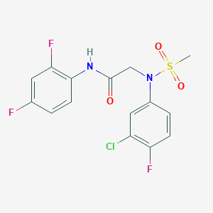 molecular formula C15H12ClF3N2O3S B5099659 N~2~-(3-chloro-4-fluorophenyl)-N~1~-(2,4-difluorophenyl)-N~2~-(methylsulfonyl)glycinamide 