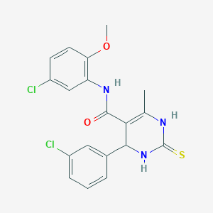 molecular formula C19H17Cl2N3O2S B5099690 N-(5-chloro-2-methoxyphenyl)-4-(3-chlorophenyl)-6-methyl-2-sulfanylidene-3,4-dihydro-1H-pyrimidine-5-carboxamide 