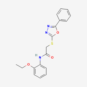 molecular formula C18H17N3O3S B5099730 N-(2-ethoxyphenyl)-2-[(5-phenyl-1,3,4-oxadiazol-2-yl)thio]acetamide 