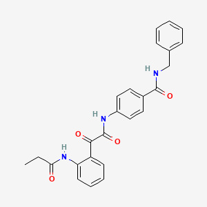 molecular formula C25H23N3O4 B5099782 N-benzyl-4-[[2-oxo-2-[2-(propanoylamino)phenyl]acetyl]amino]benzamide 
