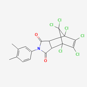 molecular formula C17H11Cl6NO2 B5099809 1,7,8,9,10,10-hexachloro-4-(3,4-dimethylphenyl)-4-azatricyclo[5.2.1.0~2,6~]dec-8-ene-3,5-dione 