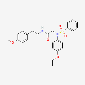 molecular formula C25H28N2O5S B5099868 N~2~-(4-ethoxyphenyl)-N~1~-[2-(4-methoxyphenyl)ethyl]-N~2~-(phenylsulfonyl)glycinamide 