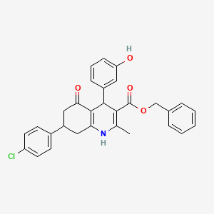 molecular formula C30H26ClNO4 B5099880 Benzyl 7-(4-chlorophenyl)-4-(3-hydroxyphenyl)-2-methyl-5-oxo-1,4,5,6,7,8-hexahydroquinoline-3-carboxylate 