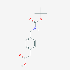molecular formula C14H19NO4 B050999 2-(4-(((tert-Butoxycarbonyl)amino)methyl)phenyl)acetic acid CAS No. 71420-92-3