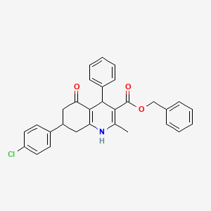 molecular formula C30H26ClNO3 B5100011 Benzyl 7-(4-chlorophenyl)-2-methyl-5-oxo-4-phenyl-1,4,5,6,7,8-hexahydroquinoline-3-carboxylate 