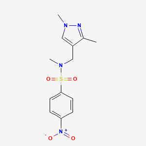 molecular formula C13H16N4O4S B5100152 N-[(1,3-DIMETHYL-1H-PYRAZOL-4-YL)METHYL]-N-METHYL-4-NITRO-1-BENZENESULFONAMIDE 