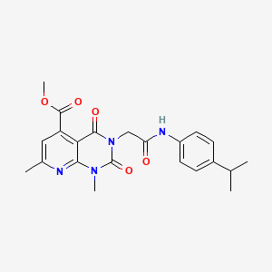 molecular formula C22H24N4O5 B5100205 METHYL 1,7-DIMETHYL-2,4-DIOXO-3-({[4-(PROPAN-2-YL)PHENYL]CARBAMOYL}METHYL)-1H,2H,3H,4H-PYRIDO[2,3-D]PYRIMIDINE-5-CARBOXYLATE 