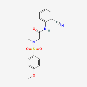 molecular formula C17H17N3O4S B5100393 N-(2-cyanophenyl)-2-[(4-methoxyphenyl)sulfonyl-methylamino]acetamide 