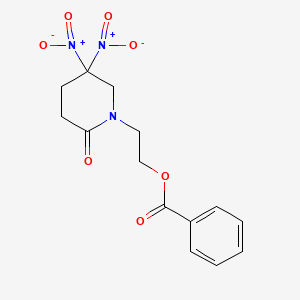 molecular formula C14H15N3O7 B5100517 2-(5,5-Dinitro-2-oxopiperidin-1-yl)ethyl benzoate 