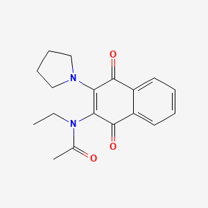 molecular formula C18H20N2O3 B5100560 N-(1,4-dioxo-3-pyrrolidin-1-ylnaphthalen-2-yl)-N-ethylacetamide 