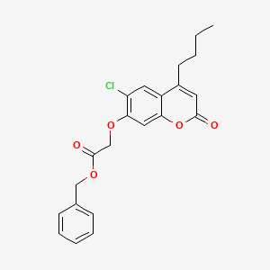 molecular formula C22H21ClO5 B5100576 BENZYL 2-[(4-BUTYL-6-CHLORO-2-OXO-2H-CHROMEN-7-YL)OXY]ACETATE 