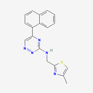 molecular formula C18H15N5S B5100618 N-[(4-methyl-1,3-thiazol-2-yl)methyl]-5-naphthalen-1-yl-1,2,4-triazin-3-amine 