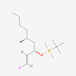 molecular formula C16H33IOSi B051007 (1,1-Dimethylethyl)[[(1S,3R)-1-[(1E)-2-iodoethenyl]-3-methylheptyl]oxy]dimethyl-silane CAS No. 83009-49-8