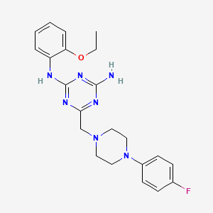 molecular formula C22H26FN7O B5100712 N-(2-ethoxyphenyl)-6-{[4-(4-fluorophenyl)piperazin-1-yl]methyl}-1,3,5-triazine-2,4-diamine 