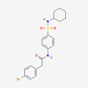 molecular formula C20H23BrN2O3S B5100762 2-(4-bromophenyl)-N-[4-(cyclohexylsulfamoyl)phenyl]acetamide 