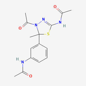 molecular formula C15H18N4O3S B5100969 N-[3-(5-acetamido-3-acetyl-2-methyl-1,3,4-thiadiazol-2-yl)phenyl]acetamide 