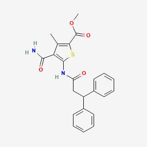 molecular formula C23H22N2O4S B5100995 Methyl 4-carbamoyl-5-(3,3-diphenylpropanoylamino)-3-methylthiophene-2-carboxylate 