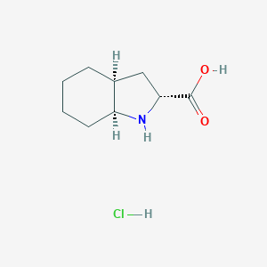 molecular formula C9H16ClNO2 B051010 (2R,3aS,7aS)-Octahydro-1H-indole-2-carboxylic acid hydrochloride CAS No. 1004292-98-1