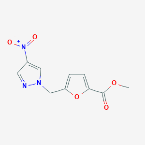 molecular formula C10H9N3O5 B510102 Methyl 5-[(4-nitro-1h-pyrazol-1-yl)methyl]-2-furoate CAS No. 402614-78-2