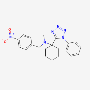 molecular formula C21H24N6O2 B5101053 N-methyl-N-[(4-nitrophenyl)methyl]-1-(1-phenyltetrazol-5-yl)cyclohexan-1-amine 