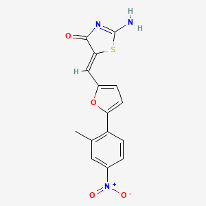 molecular formula C15H11N3O4S B5101244 (5Z)-2-imino-5-{[5-(2-methyl-4-nitrophenyl)furan-2-yl]methylidene}-1,3-thiazolidin-4-one 