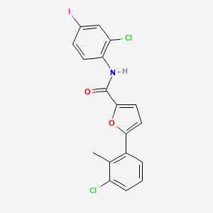 molecular formula C18H12Cl2INO2 B5101247 N-(2-chloro-4-iodophenyl)-5-(3-chloro-2-methylphenyl)furan-2-carboxamide 