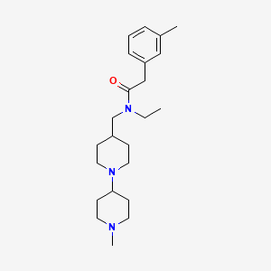 molecular formula C23H37N3O B5101282 N-ethyl-2-(3-methylphenyl)-N-[[1-(1-methylpiperidin-4-yl)piperidin-4-yl]methyl]acetamide 
