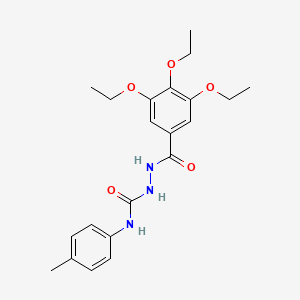 molecular formula C21H27N3O5 B5101372 N-(4-METHYLPHENYL)-2-(3,4,5-TRIETHOXYBENZOYL)-1-HYDRAZINECARBOXAMIDE 