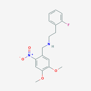 molecular formula C17H19FN2O4 B5101549 N-[(4,5-dimethoxy-2-nitrophenyl)methyl]-2-(2-fluorophenyl)ethanamine 