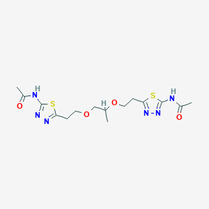 molecular formula C15H22N6O4S2 B5101604 N-[5-[2-[2-[2-(5-acetamido-1,3,4-thiadiazol-2-yl)ethoxy]propoxy]ethyl]-1,3,4-thiadiazol-2-yl]acetamide 