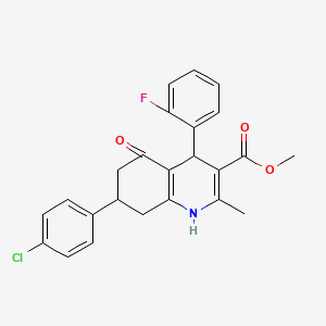 molecular formula C24H21ClFNO3 B5101636 Methyl 7-(4-chlorophenyl)-4-(2-fluorophenyl)-2-methyl-5-oxo-1,4,5,6,7,8-hexahydroquinoline-3-carboxylate 